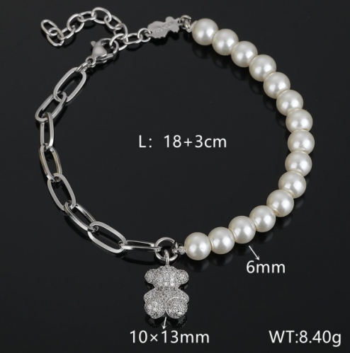 Stainless Steel Tou*s Bracelet-DY231025-SL-158S-214-15