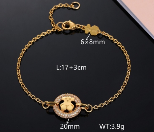 Stainless Steel Tou*s Bracelet-DY231025-SL-156G-271-19