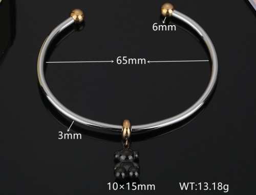 Stainless Steel Tou*s Bangle-DY231111-SL-168SB-243-17