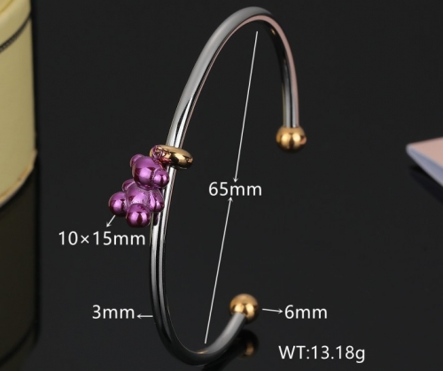 Stainless Steel Tou*s Bangle-DY231111-SL-171SP-243-17