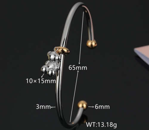 Stainless Steel Tou*s Bangle-DY231111-SL-165SG-243-17