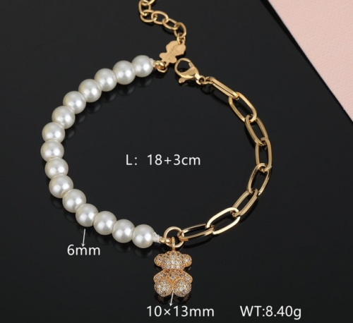 Stainless Steel Tou*s Bracelet-DY231111-SL-158G-243-17