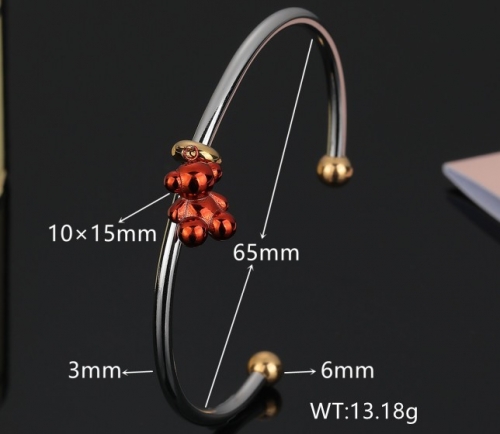 Stainless Steel Tou*s Bangle-DY231111-SL-171SR-243-17