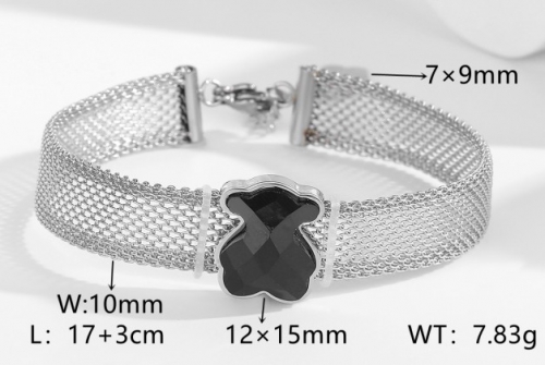 Stainless Steel Tou*s Bracelet-DY231111-SL-173S-214-15