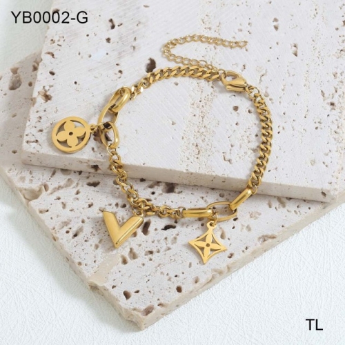 Stainless Steel Brand Bracelet-SN231111-YB0002-G-15.3