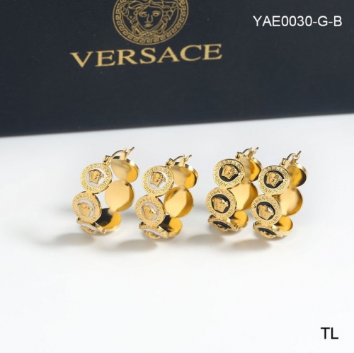 Stainless Steel Brand Earrings-SN231111-YAE0030-G-B-24.3