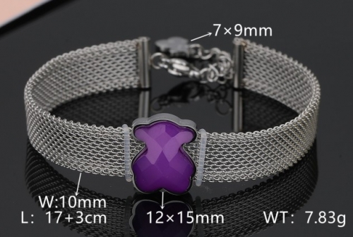 Stainless Steel Tou*s Bracelet-DY231111-SL-175S-214-15