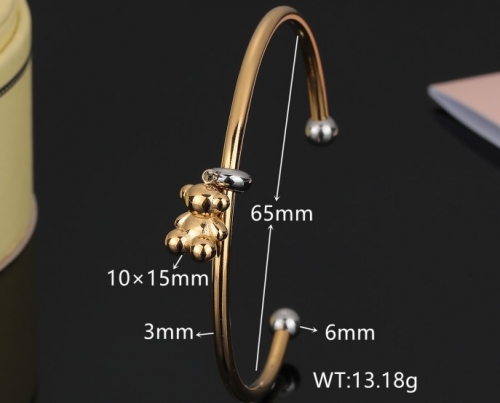 Stainless Steel Tou*s Bangle-DY231111-SL-166GG-271-19