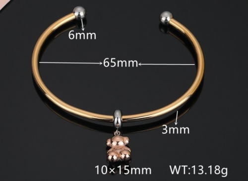 Stainless Steel Tou*s Bangle-DY231111-SL-167GR-271-19