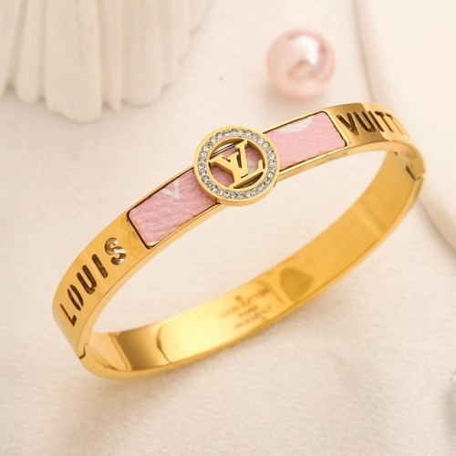 Stainless Steel Brand Bangle-YWA231123-P17XSDG (2)