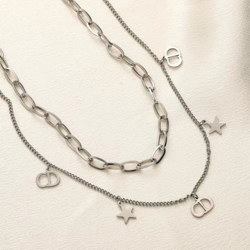 Stainless Steel Brand Necklace-YWA231123-P12XERT (1)