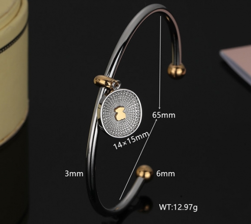 Stainless Steel Tou*s Bangle-DY231201-SL-179SS-257-18