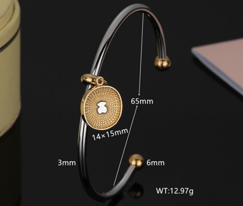 Stainless Steel Tou*s Bangle-DY231201-SL-179SG-257-18