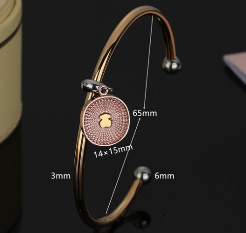 Stainless Steel Tou*s Bangle-DY231201-SL-179GR-286-20