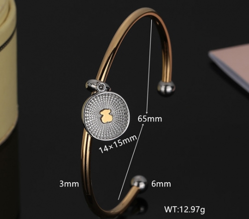 Stainless Steel Tou*s Bangle-DY231201-SL-179GS-286-20