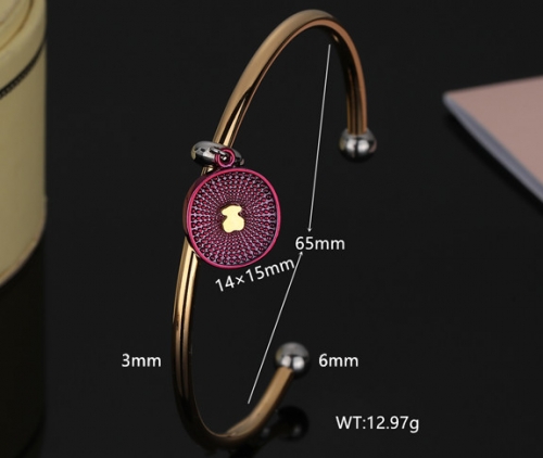 Stainless Steel Tou*s Bangle-DY231201-SL-179GRE-286-20