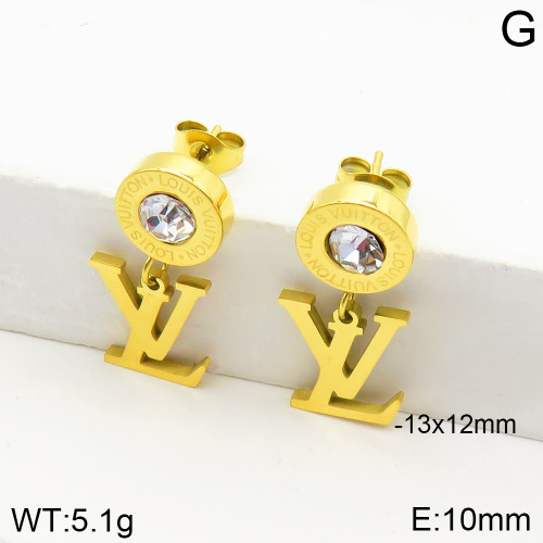 Stainless Steel Brand Earrings-ZN231215-XV006