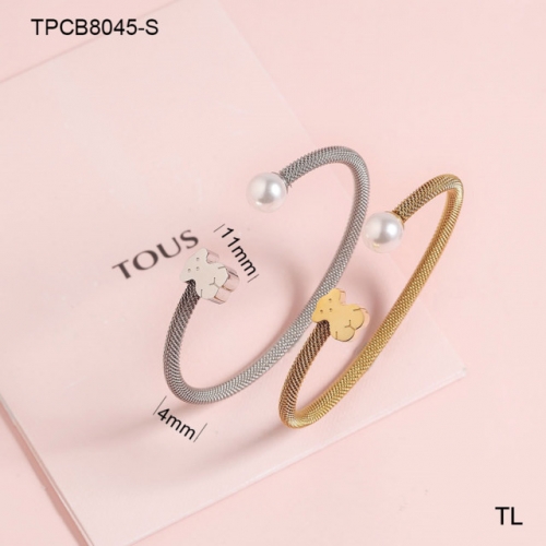 Stainless Steel Tou*s Bangle-SN231215-TPCB8045-S-14.5