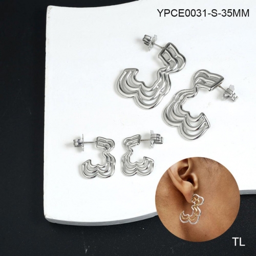 Stainless Steel Tou*s Earrings-SN231215-YPCE0031-S-35MM-17
