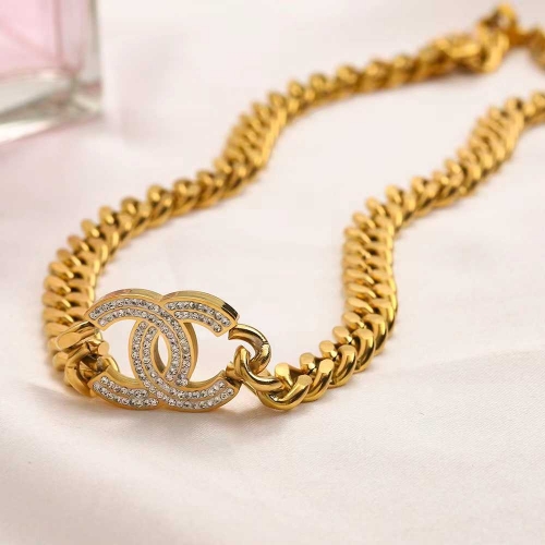 Stainless Steel Brand Necklace-YWA231228-P16.5EEE