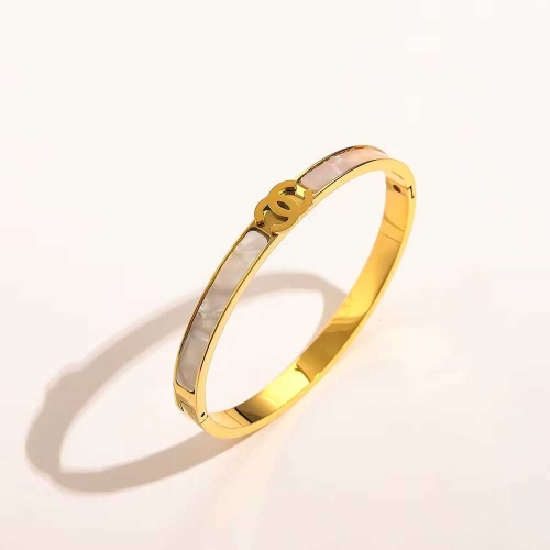 Stainless Steel Brand Bangle-YWA231228-P17VRYS