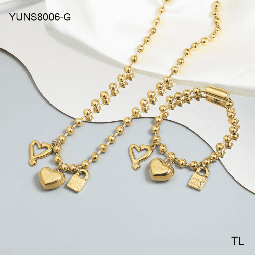 Stainless Steel Uno de * 50 Jewelry Set-SN240103-YUNS8006-G-33