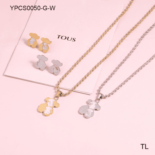 Stainless Steel Tou*s Jewelry Set-SN240103-YPCS0050-G-W-21.9