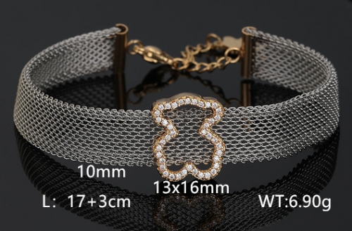 Stainless Steel Tou*s Bracelet-DY240112-SL-180SG-229-16