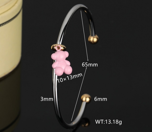 Stainless Steel Tou*s Bangle-DY240112-SL-187S-243-17