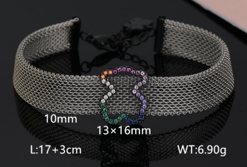 Stainless Steel Tou*s Bracelet-DY240112-SL-181SB-271-17