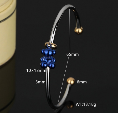 Stainless Steel Tou*s Bangle-DY240112-SL-188S-243-17