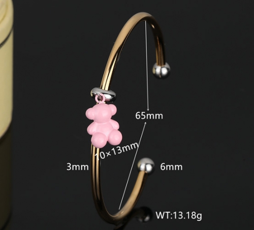 Stainless Steel Tou*s Bangle-DY240112-SL-187G-271-19