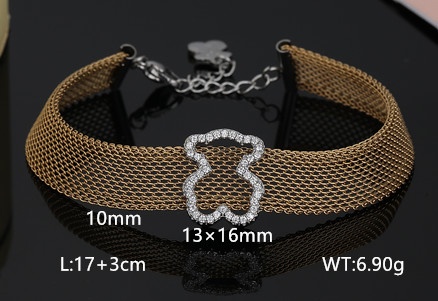 Stainless Steel Tou*s Bracelet-DY240112-SL-180GS-257-18