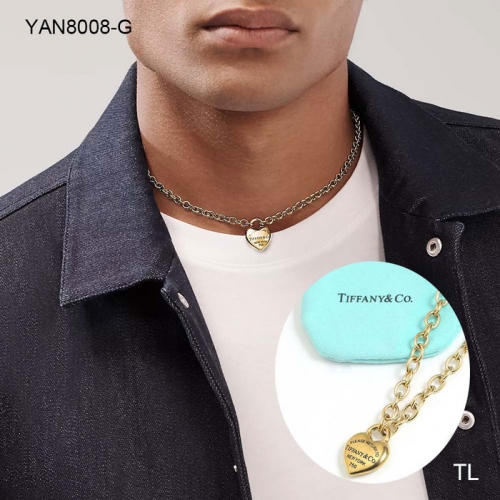 Stainless Steel Brand Necklace-SN240116-YAN8008-G-16.5