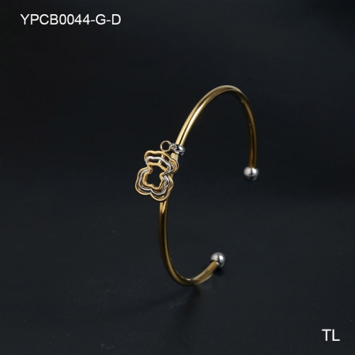 Stainless Steel Tou*s Bangle-SN240116-YPCB0044-G-D-16.5
