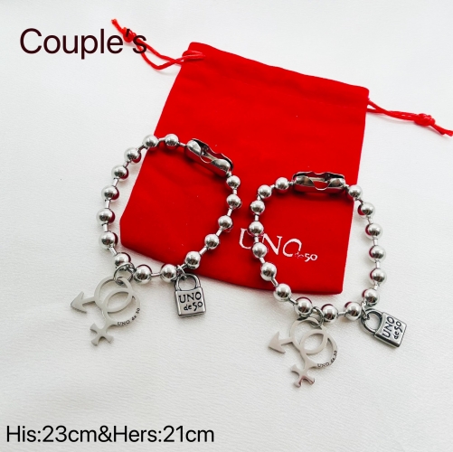 Stainless Steel uno de *50 Couple's Bracelet(2pcs)-ZN240118-P28IKL