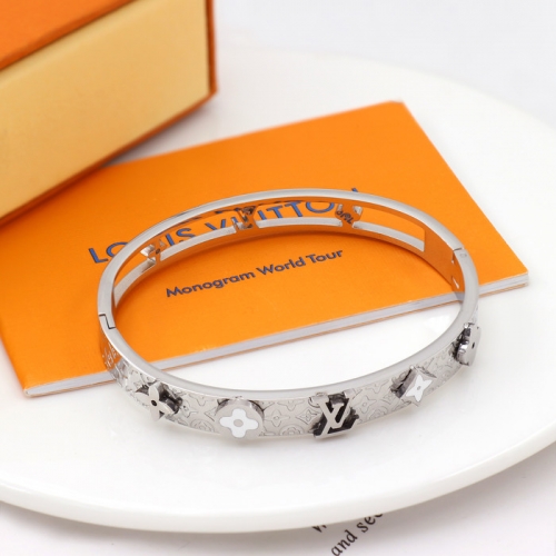 Stainless Steel Brand Bangle-HY240123-P14IKG