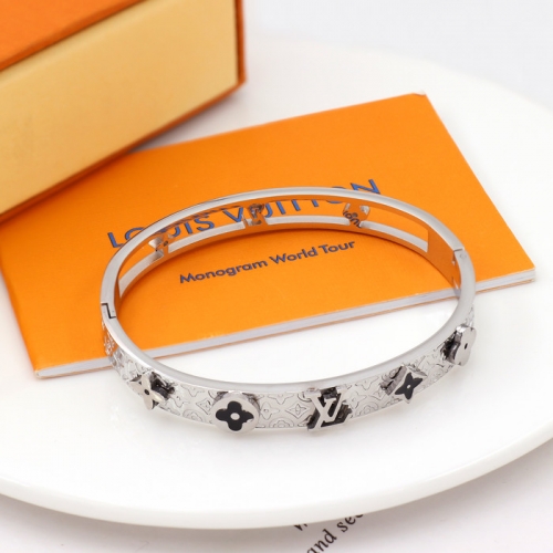 Stainless Steel Brand Bangle-HY240123-P14EWI