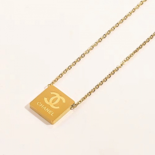 Stainless Steel Brand Necklace-YWA240125-P8LKGD