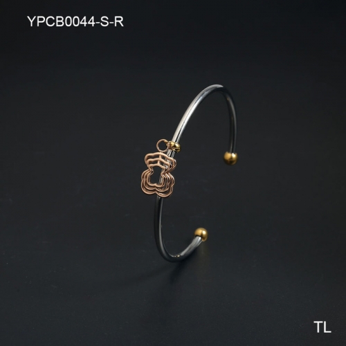 Stainless Steel Tou*s Bangle-SN240222-YPCB0044-S-R-16.5