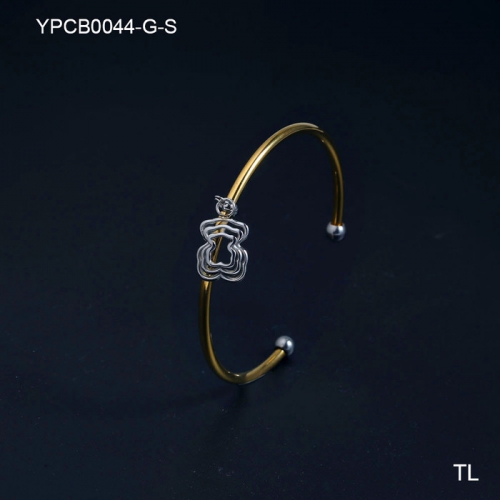 Stainless Steel Tou*s Bangle-SN240222-YPCB0044-G-S-16.5