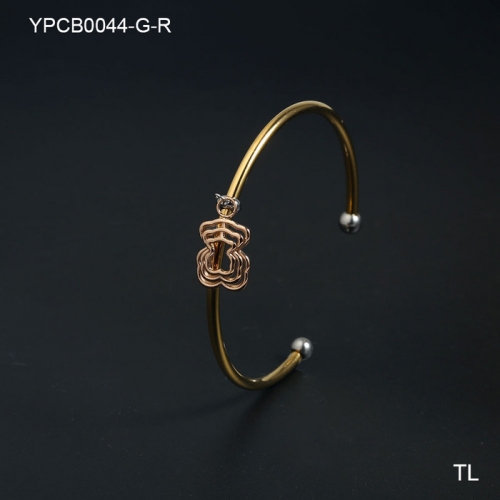 Stainless Steel Tou*s Bangle-SN240222-YPCB0044-G-R-16.5