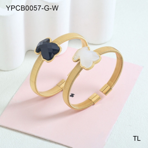 Stainless Steel Tou*s Bangle-SN240306-YPCB0057-G-W-23.7