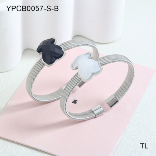 Stainless Steel Tou*s Bangle-SN240306-YPCB0057-S-B-21.4
