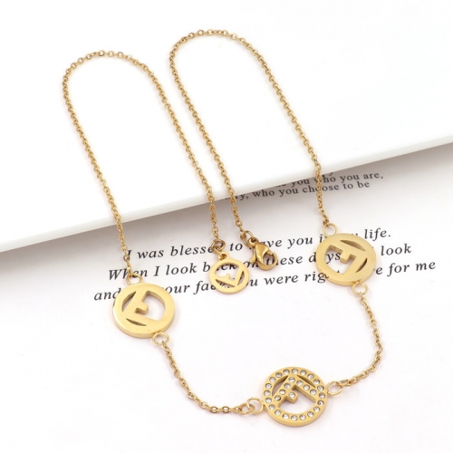 Stainless Steel Brand Necklace-HY240320-P13ZVN