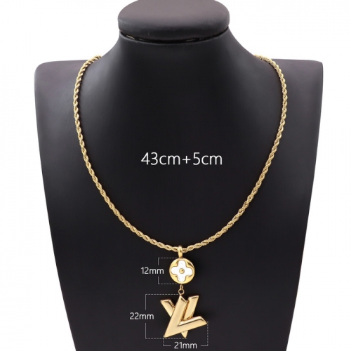 Stainless Steel Brand Necklace-HY240320-P16VLOI (1)