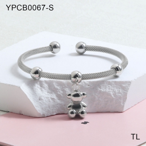 Stainless Steel Tou*s Bangle-SN240408-YPCB0067-S-16
