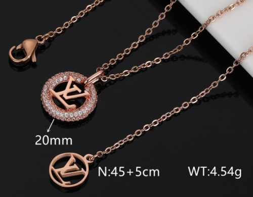 Stainless Steel Brand Necklace-DY240411-LVXL077R-314-22