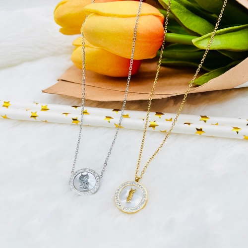 Stainless Steel Brand Necklace-ZN240415-S9.5G10.5
