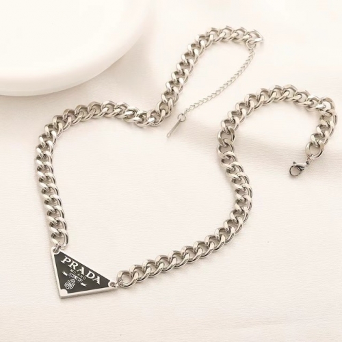Stainless Steel Brand Necklace-YWA240416-P9VJIG